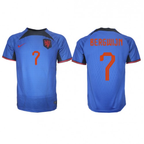 Netherlands Steven Bergwijn #7 Replica Away Stadium Shirt World Cup 2022 Short Sleeve